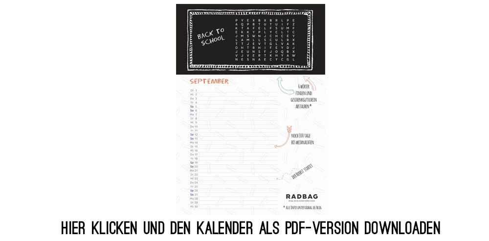 September Kalender zum runterladen