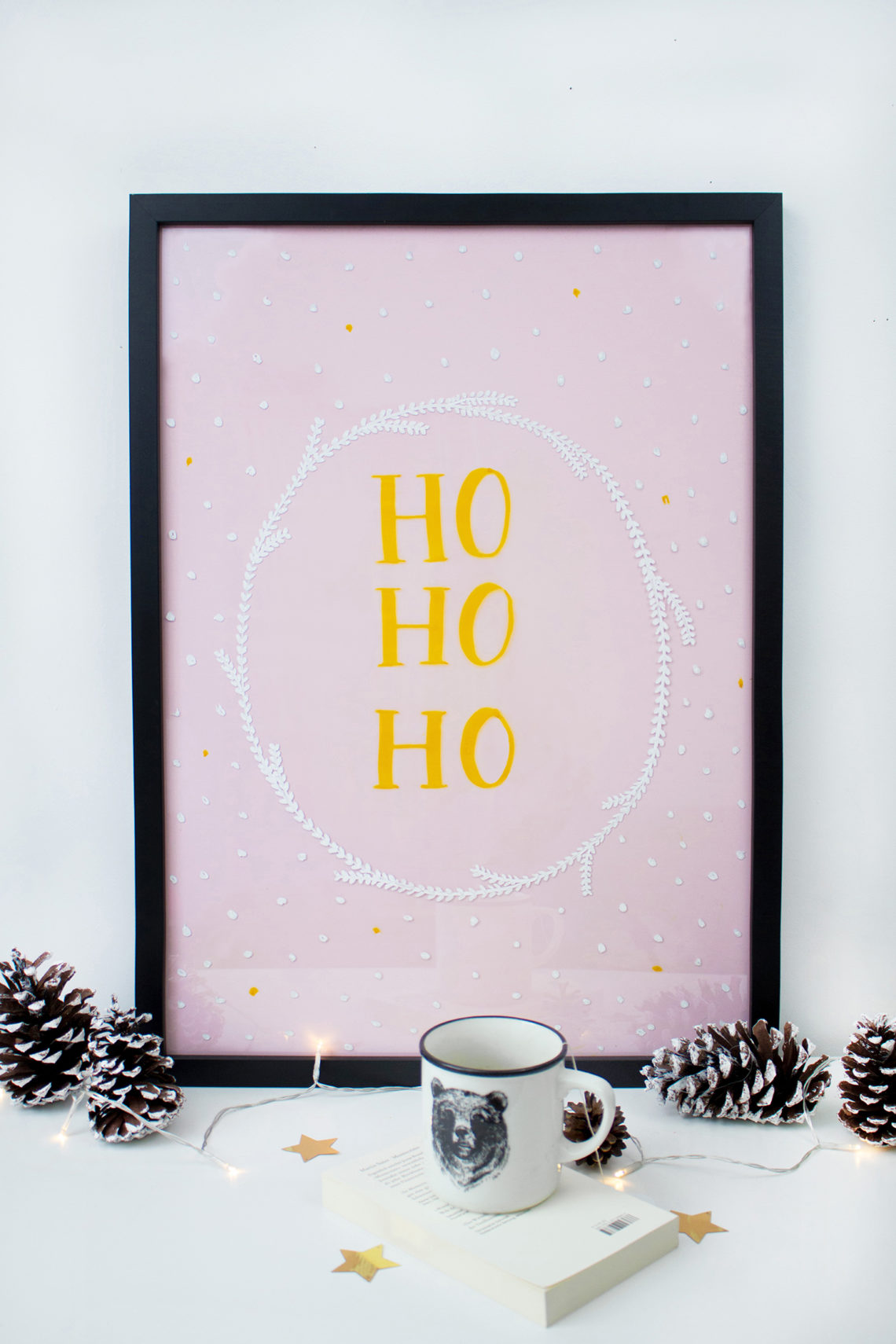 DIY Weihnachtsbilder mit Lettering für dein Zuhause