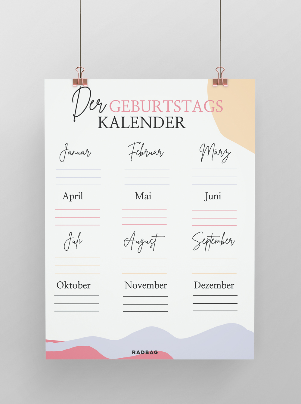 3 Geburtstagskalender Zum Ausdrucken Free Printable