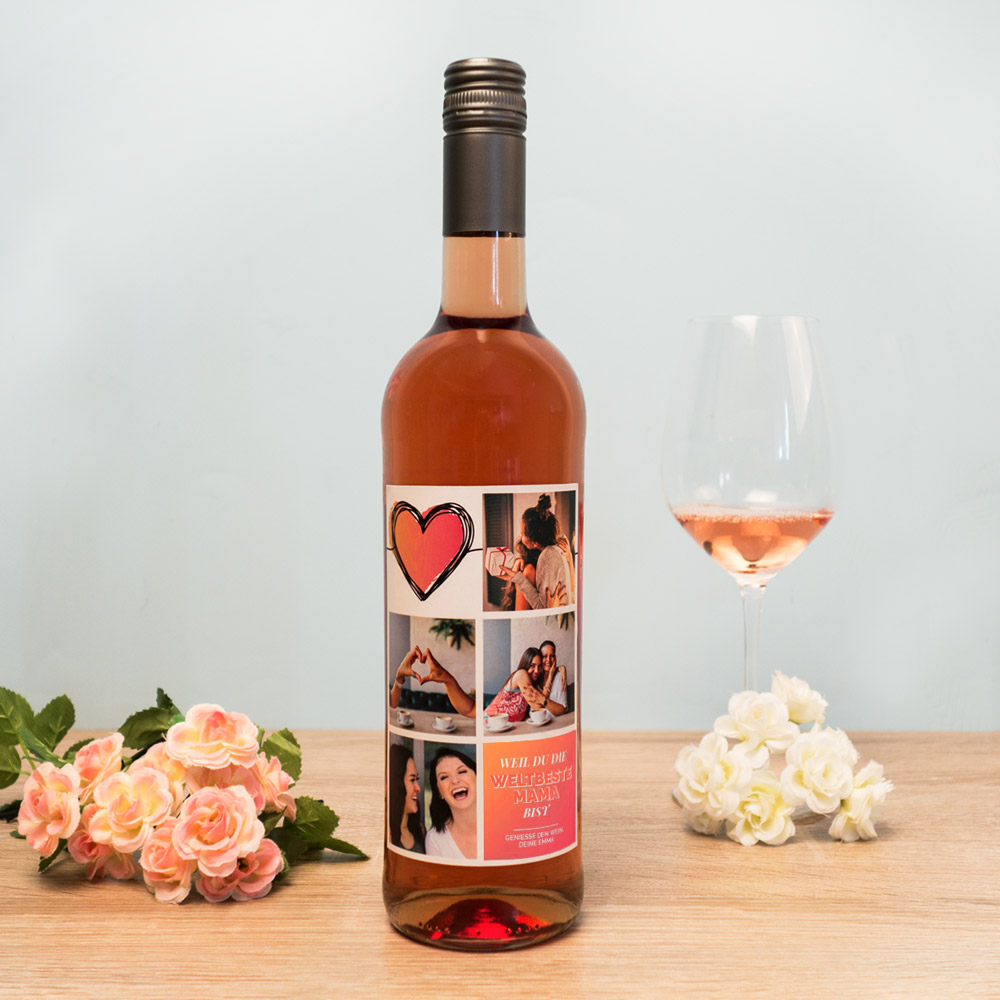 Geburtstagsgeschenke personalisierter rose wein