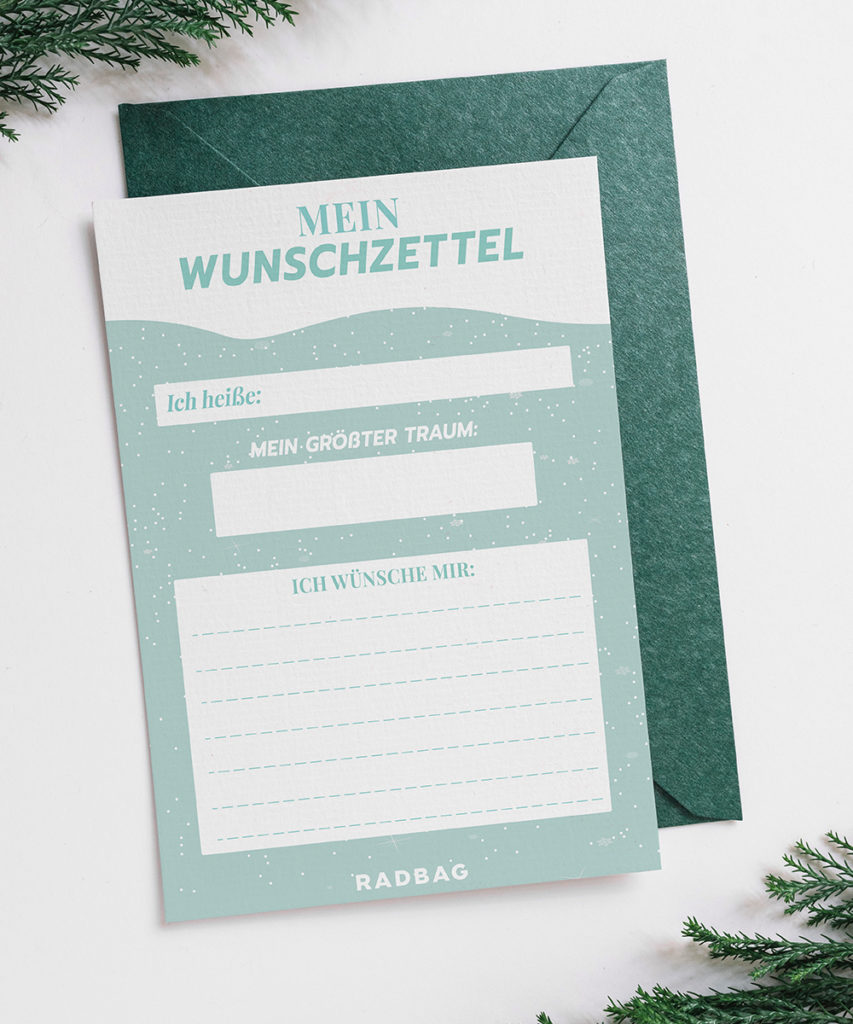 WUnschzettel zu Weihnachten Wunschliste Printable