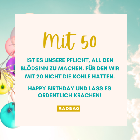 Besondere Glückwünsche zum 50. Geburtstag so geht das!