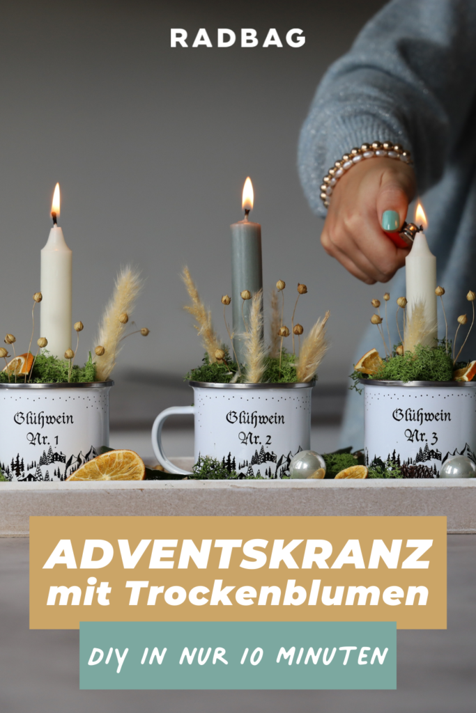 adventskranz selber machen mit trockenblumen pinterest