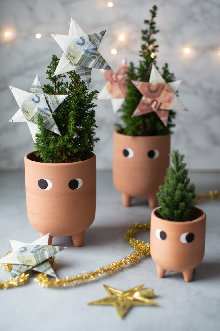 Geldgeschenk zu Weihnachten DIY GeldSterne falten