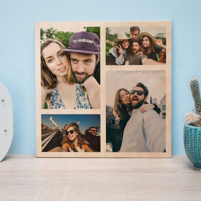 5 fotos auf holzbilder