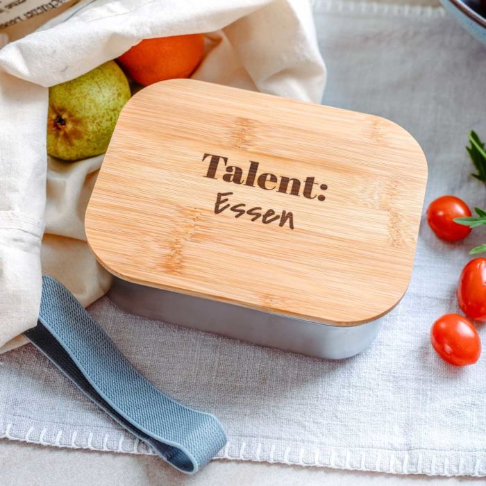Personalisierbare Lunchbox mit Text
