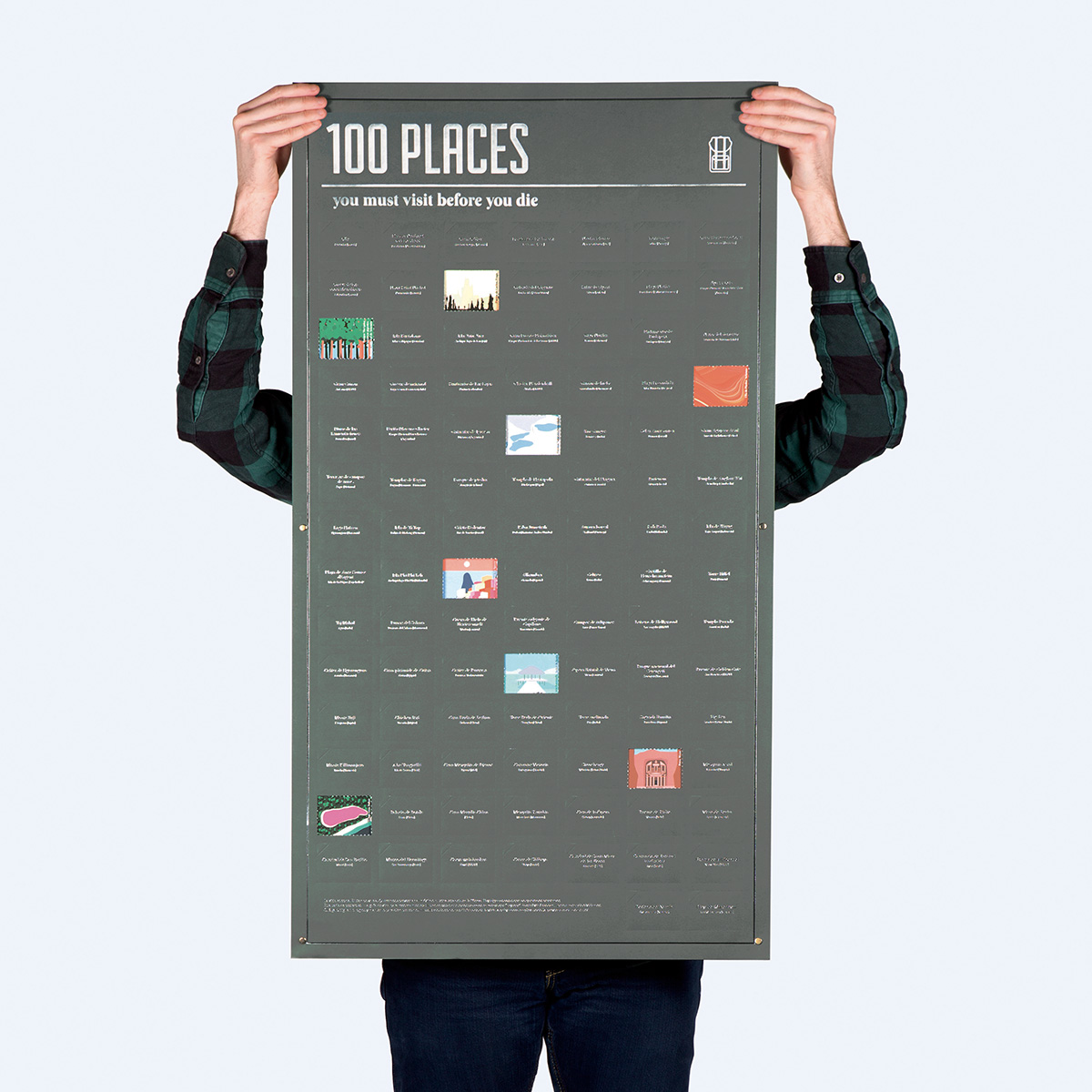 Poster 100 Orte, die du in deinem Leben besuchen solltest