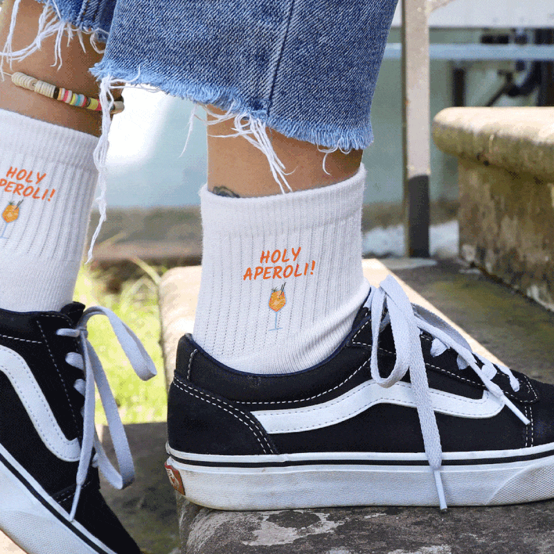 Personalisierbare Sneaker Socken mit Symbol und Text