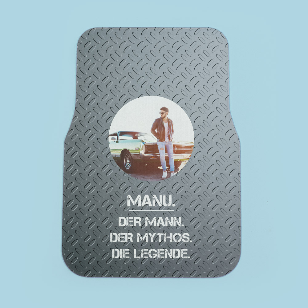 Personalisierbare Auto-Fußmatte mit Foto und Text