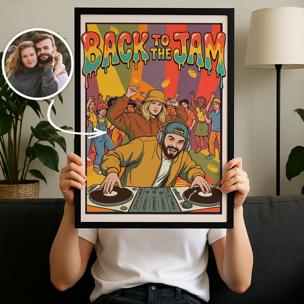 Personalisierbares Poster 90er Party – Du als DJ