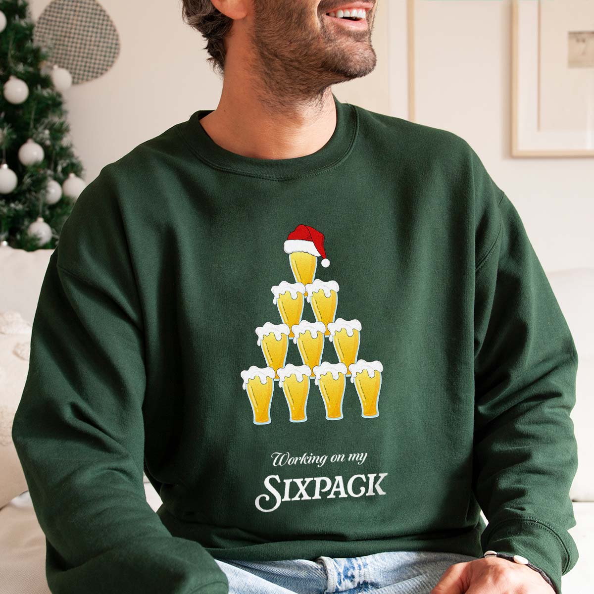 Personalisierbarer Bier Weihnachtspullover
