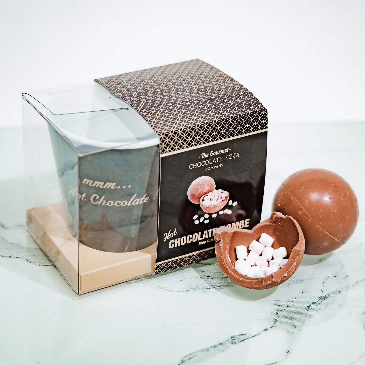 Schokoladenbombe mit Tasse Geschenk-Set