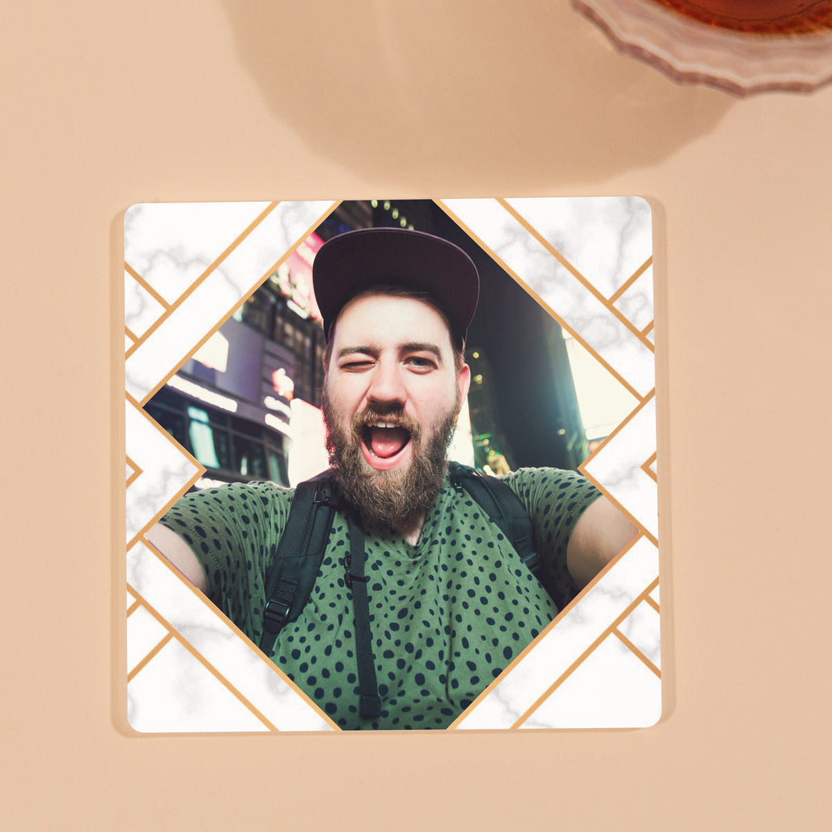Personalisierbare Untersetzer mit Foto 4er-Set