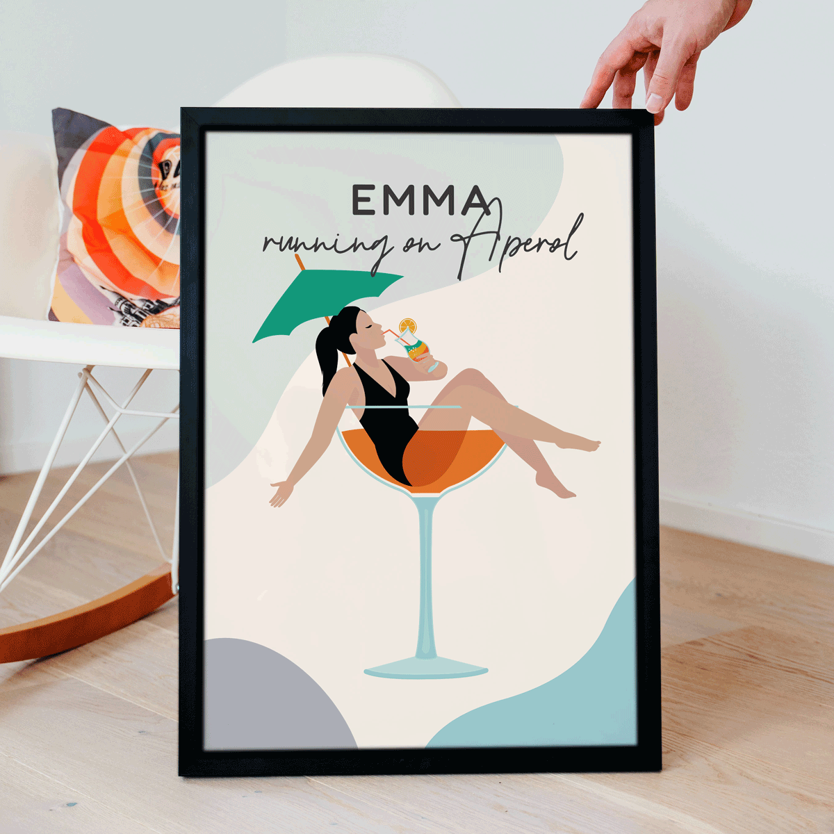 Personalisierbare Poster-Illustration Cocktailglas