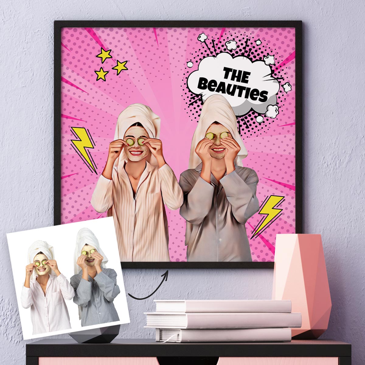 Personalisierbares Poster mit Comic Hintergrund