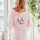 Personalisierbarer Bademantel mit Monogramm im Blumenmuster