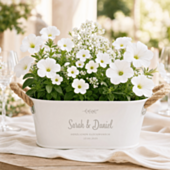 Personalisierbarer Blumenkasten mit Symbol und Text