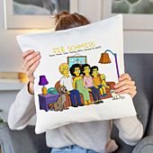 Personalisierbare Kissenbezug-Illustration Cartoon Familie