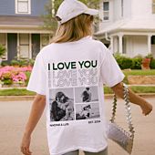 Personalisierbares T-Shirt mit Schwarz Weiß Fotos und Text