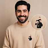 Personalisierbarer Pullover mit kleiner Illustration