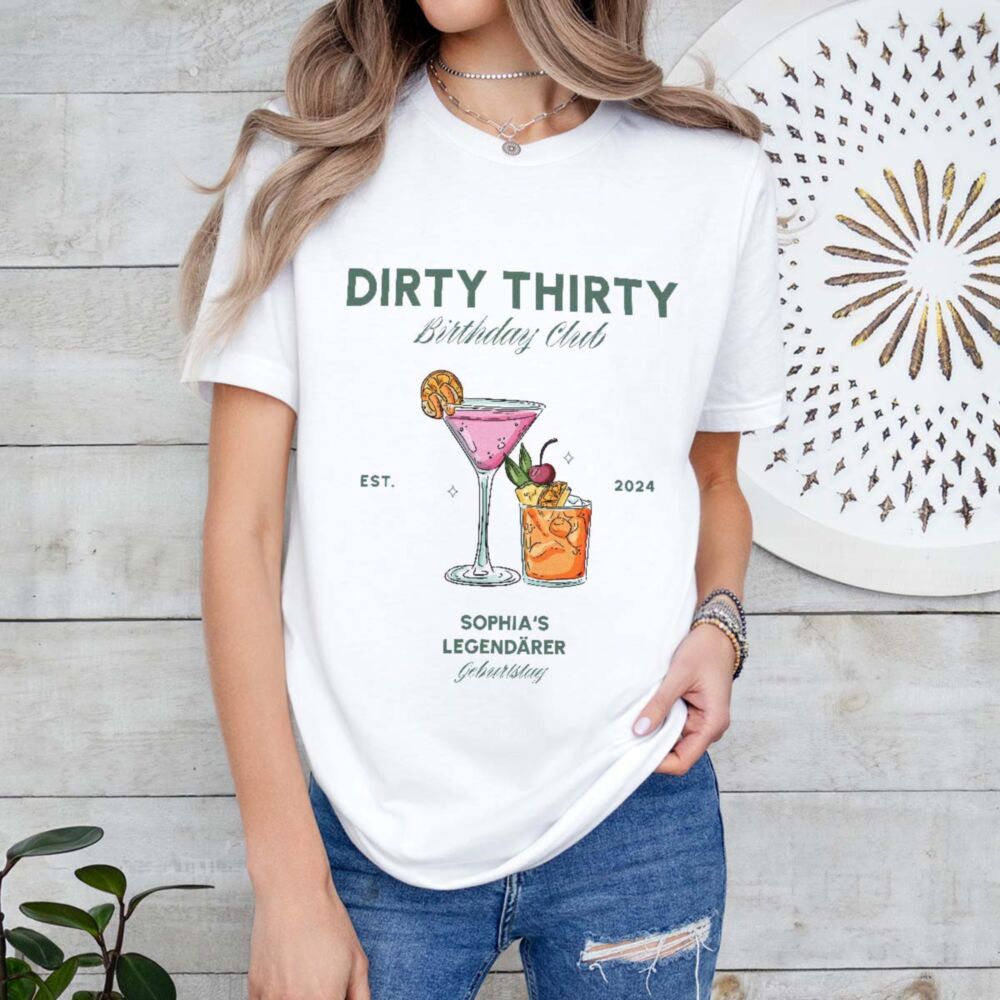 Personalisierbares T-Shirt mit Getränken und Text