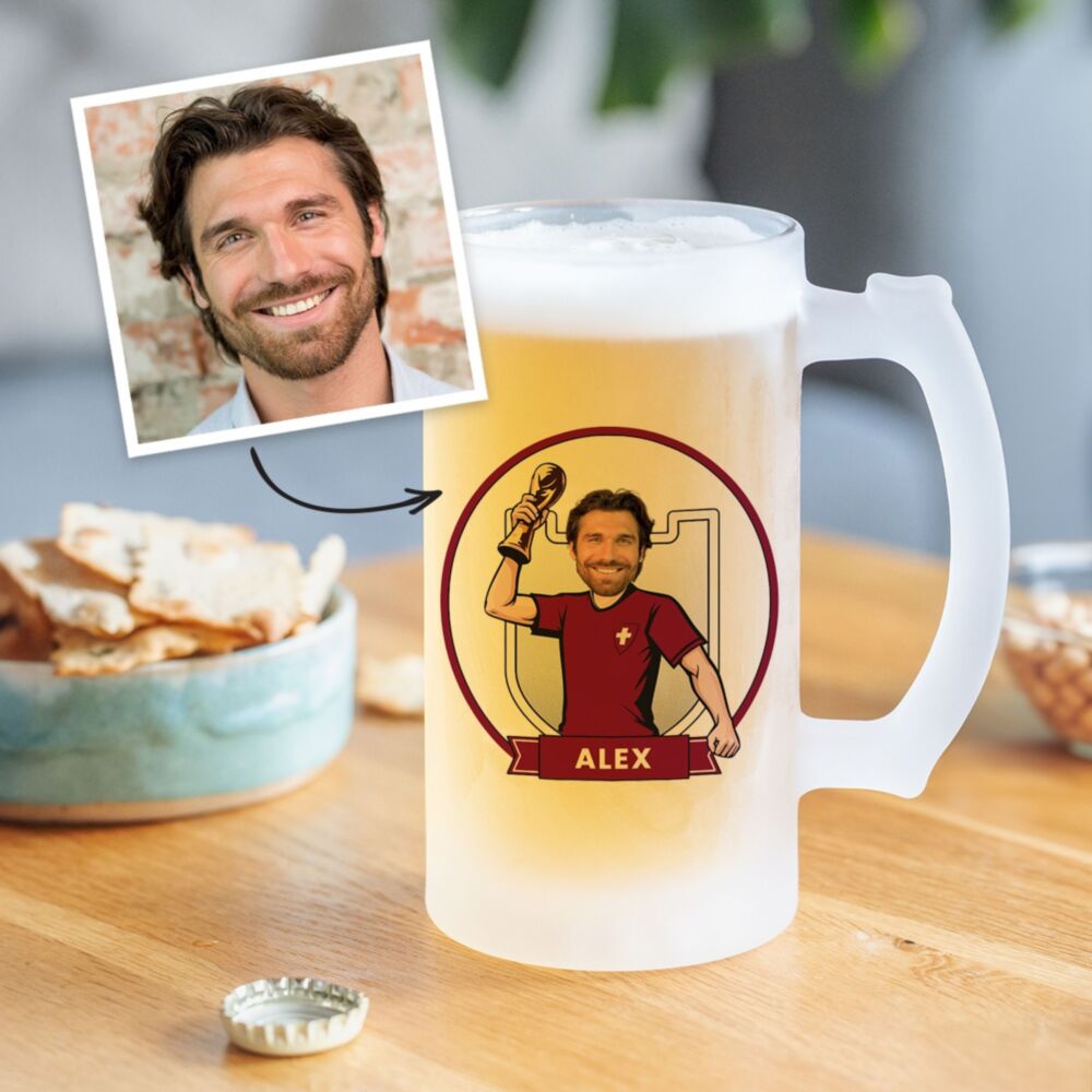 Personalisierbarer WM-Bierkrug mit Foto