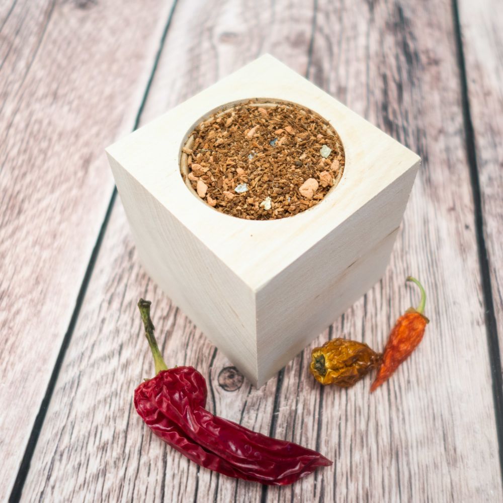 ecocube - Chili im Holzwürfel