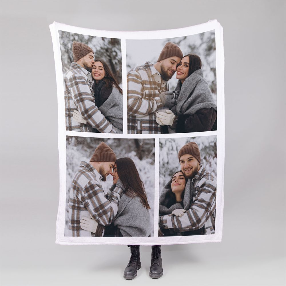 Personalisierbare Decke mit Fotocollage