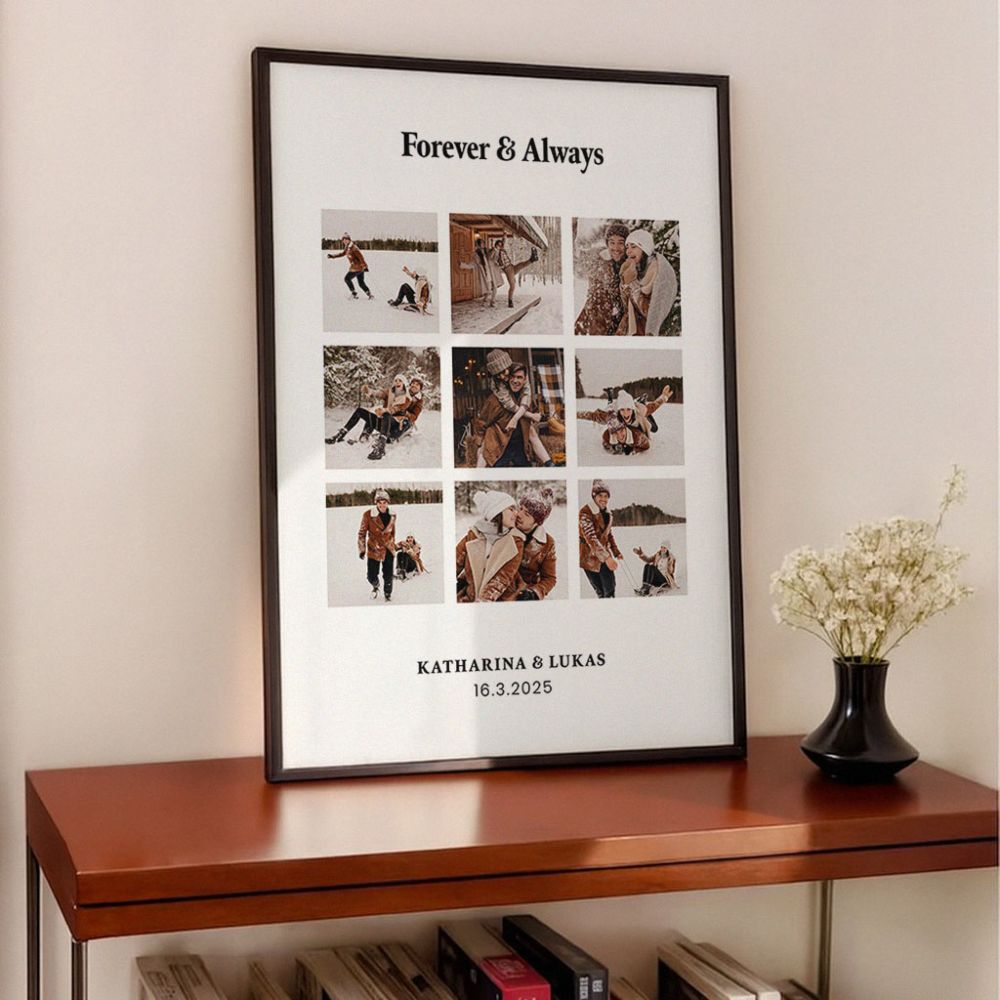 Personalisierbares Poster Fotocollage mit Text