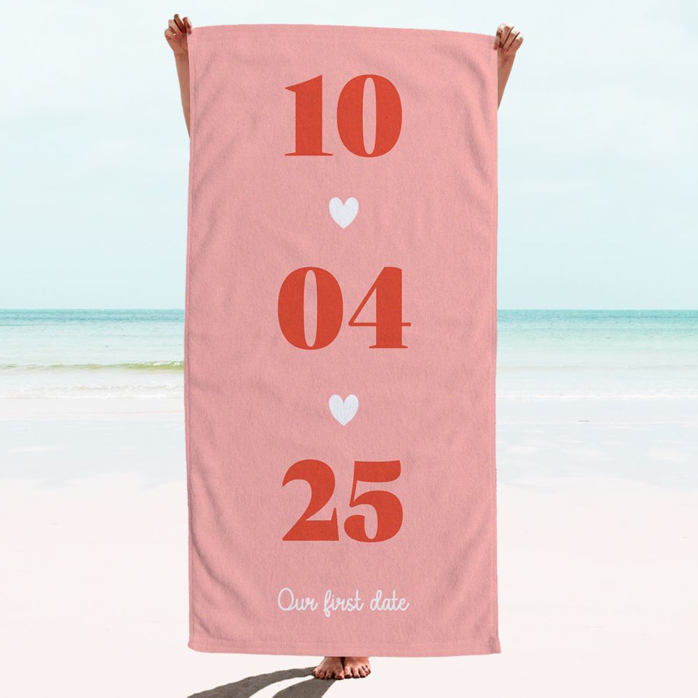 Personalisierbares Handtuch mit Datum Personalisierbares Handtuch mit Datum