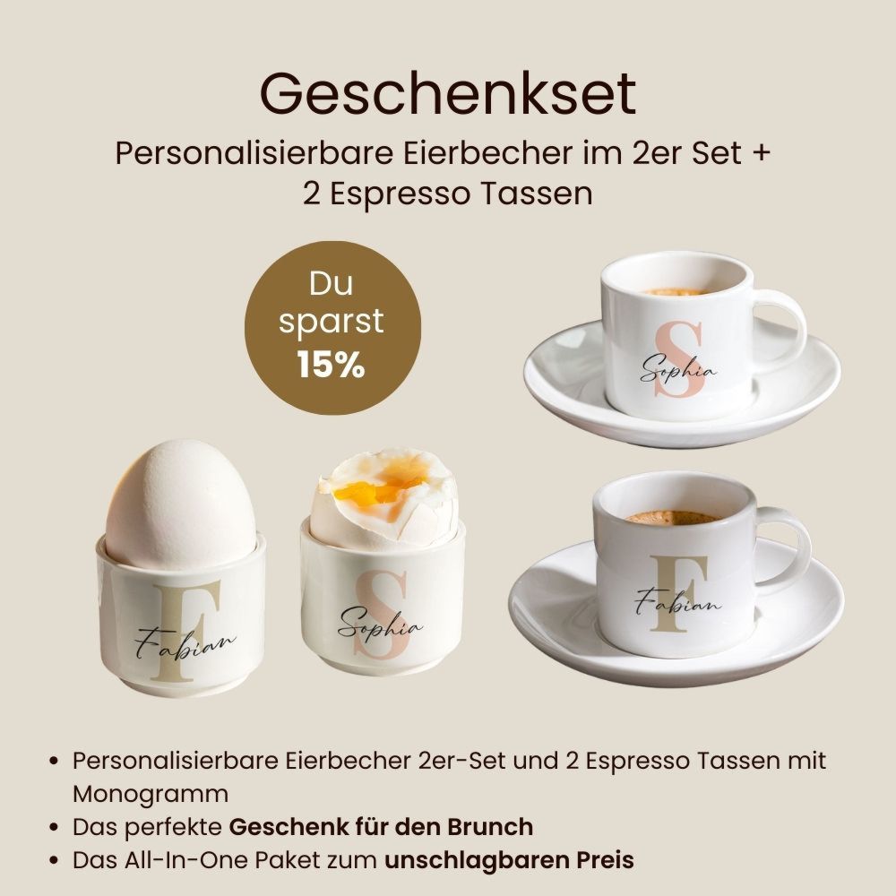 Geschenkset Eierbecher und Espresso Tasse 2er-Set
