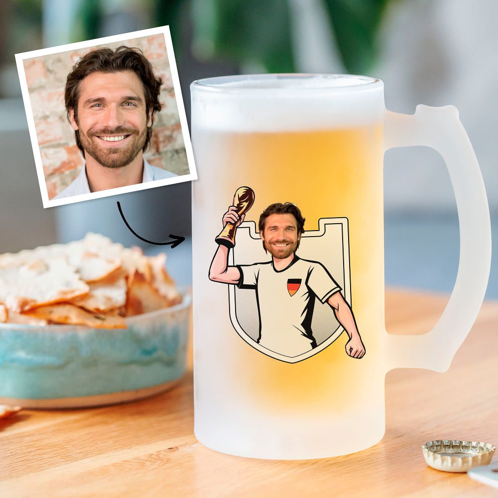 Personalisierbarer WM-Bierkrug mit Foto