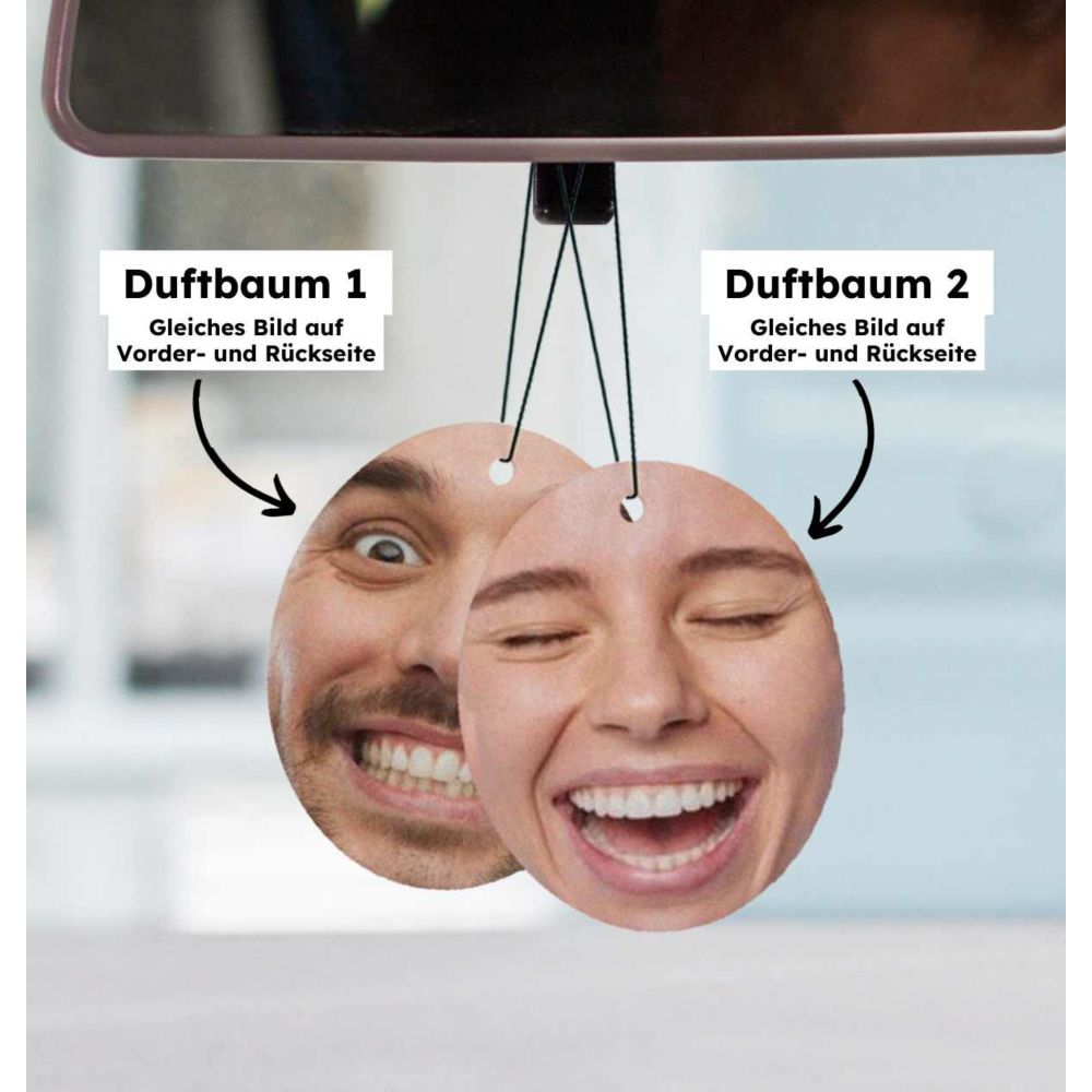Personalisierbarer Duftbaum 2er Set mit Gesicht