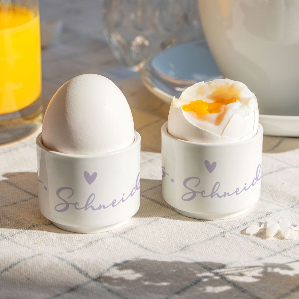 Personalisierbare Eierbecher 2er-Set mit Text