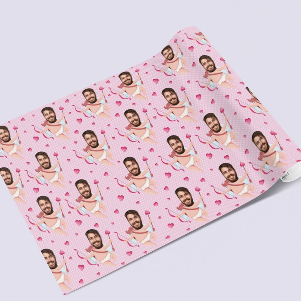 Personalisierbares Geschenkpapier mit Gesicht und Liebes-Designs