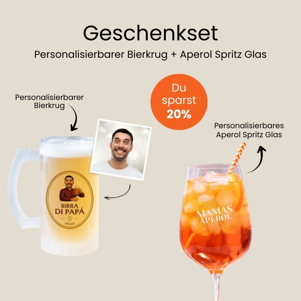 Geschenkset Aperolglas und Bierkrug