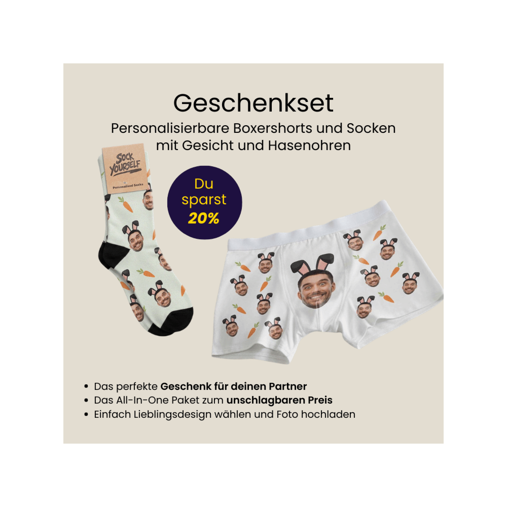 Geschenkset Ostersocken und Boxershorts