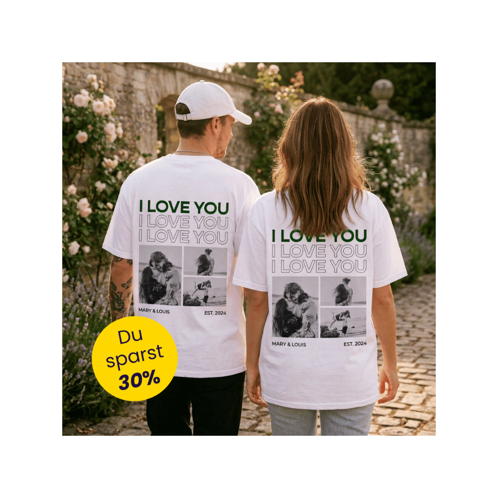 Geschenkset 2er Set T-Shirt mit Schwarz Weiß Fotos und Text