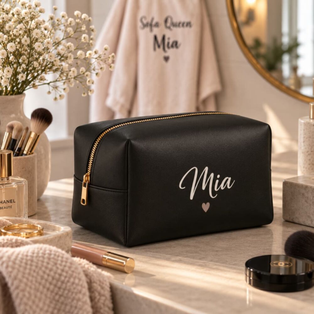 Geschenkset Bademantel und Kosmetiktasche