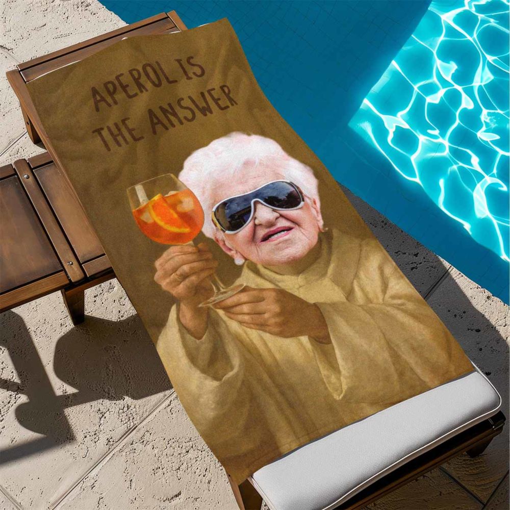 Personalisierbares Aperol Handtuch mit Gesicht
