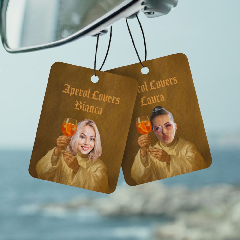 Personalisierbarer Duftbaum 2er Set Aperol mit Gesicht