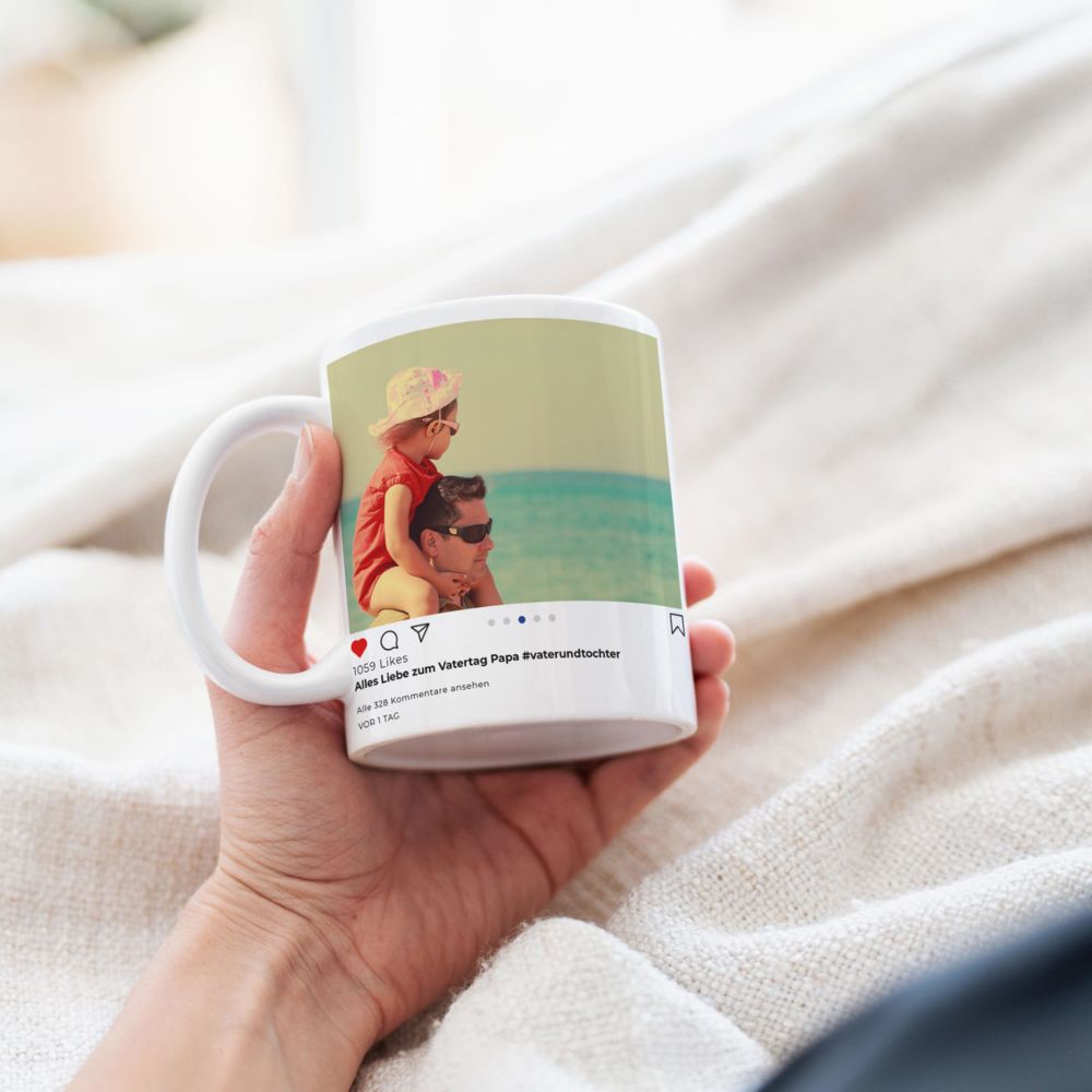 Personalisierbare Tasse im Instagram-Style
