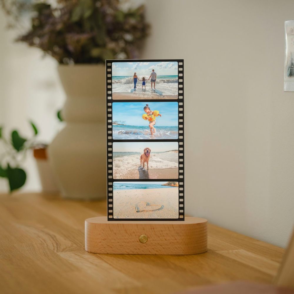 Personalisierbare LED-Lampe Filmstreifen mit Fotos
