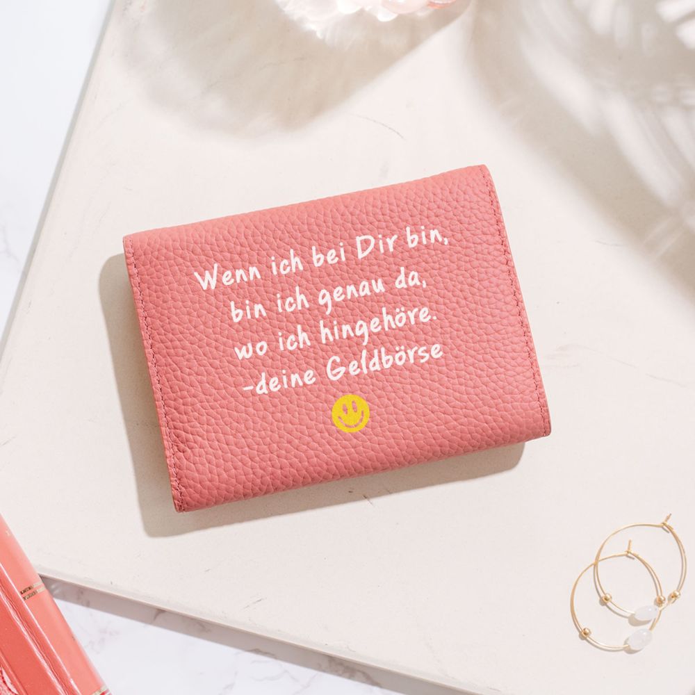 Personalisierbarer Geldbeutel Text und Symbol