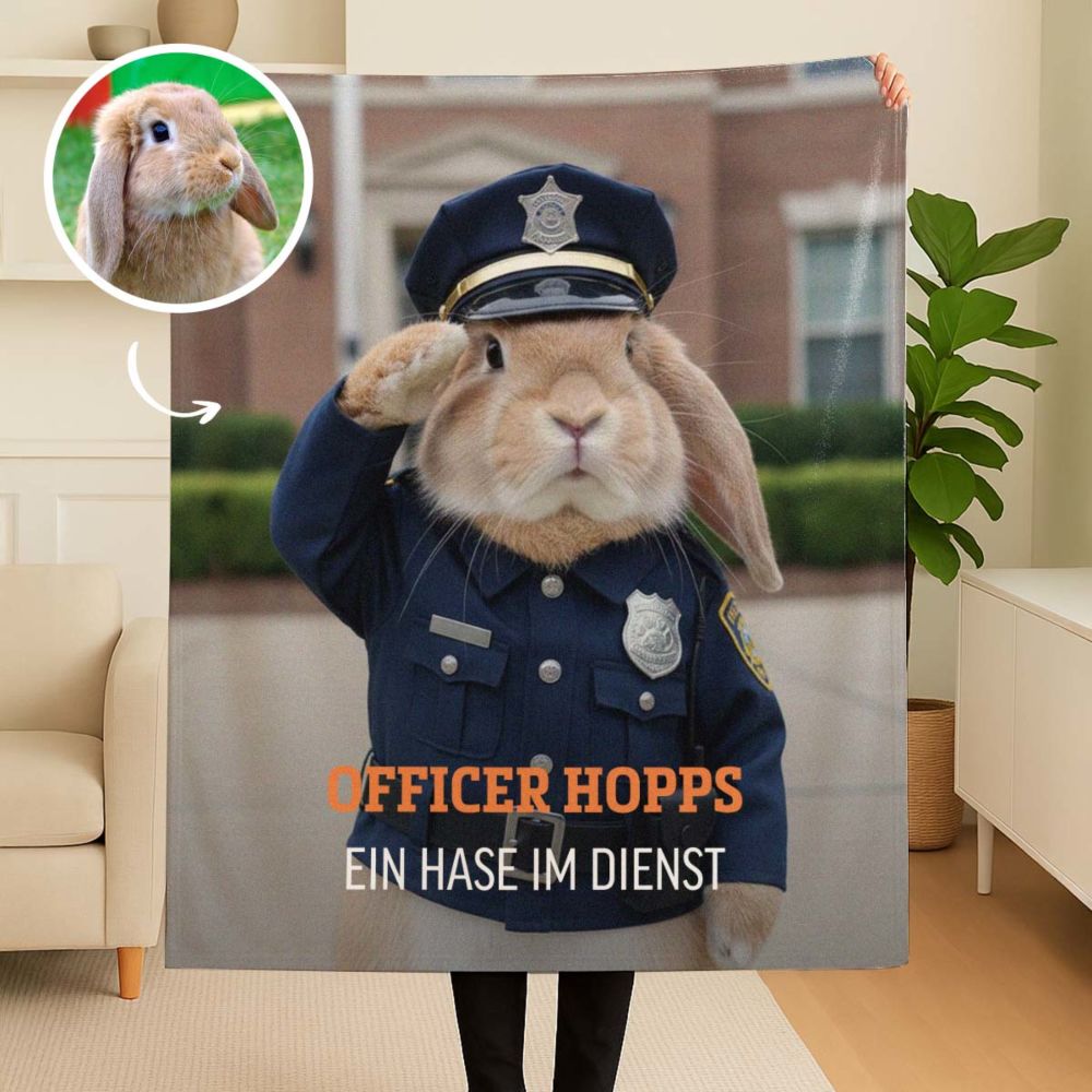 Personalisierbare Decke Haustier mit Kostüm
