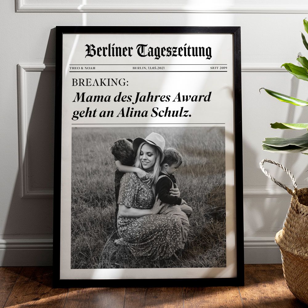 Personalisierbares Poster als Zeitung