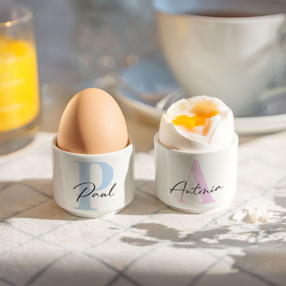 Personalisierbare Eierbecher 2er-Set mit Monogramm