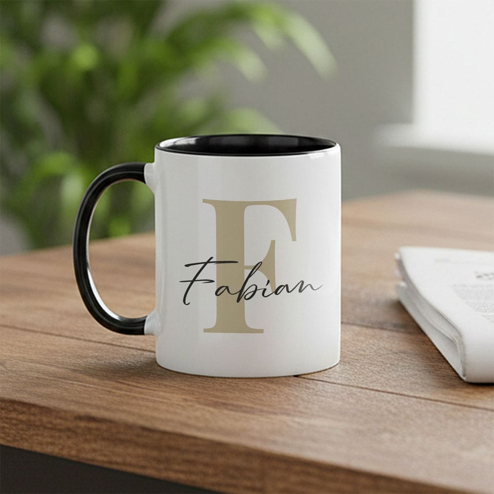 Personalisierbare Tasse mit Monogramm