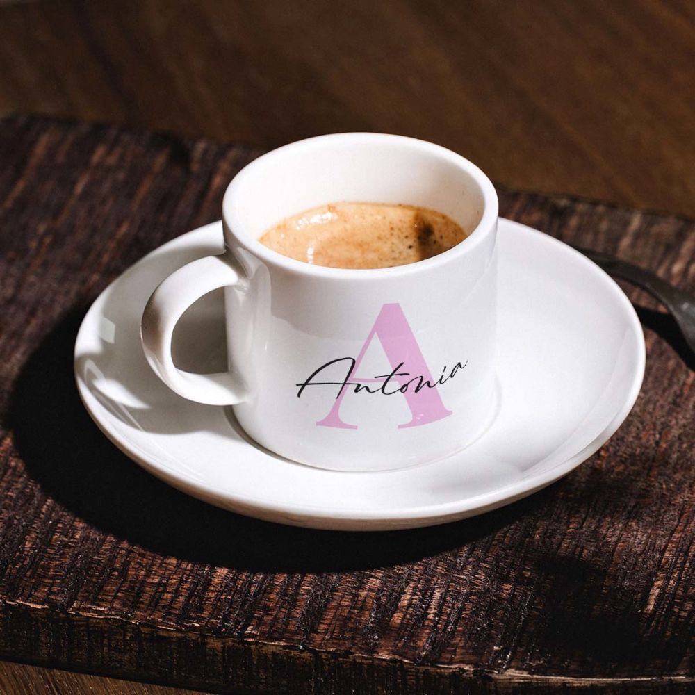 Personalisierbare Espresso Tasse mit Monogramm