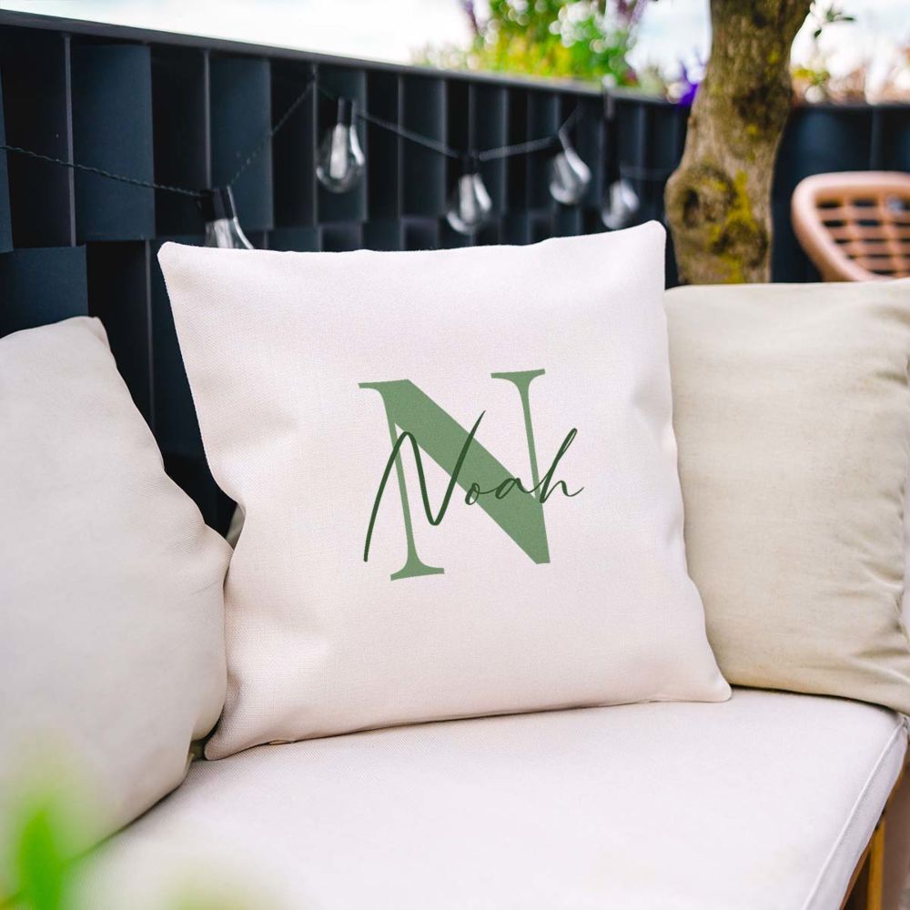 Personalisierbarer Kissenbezug mit Monogramm